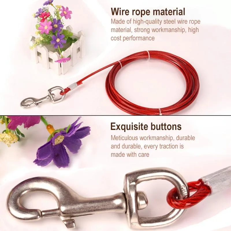2 In 1 Pet Traction Rope With Handle 10M Length Random Colour