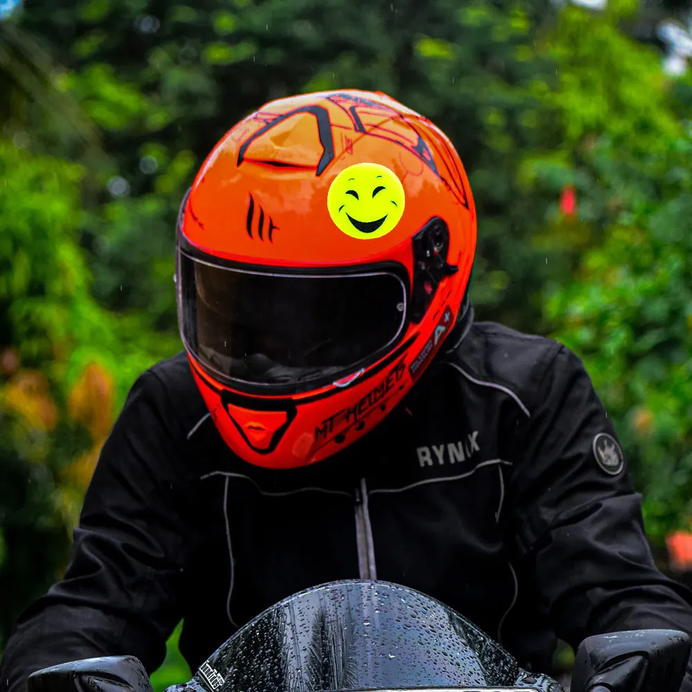 30 PC Neon Reflective Stickers Emoji Decals Night Safety Bag Helmet Car Bicycle