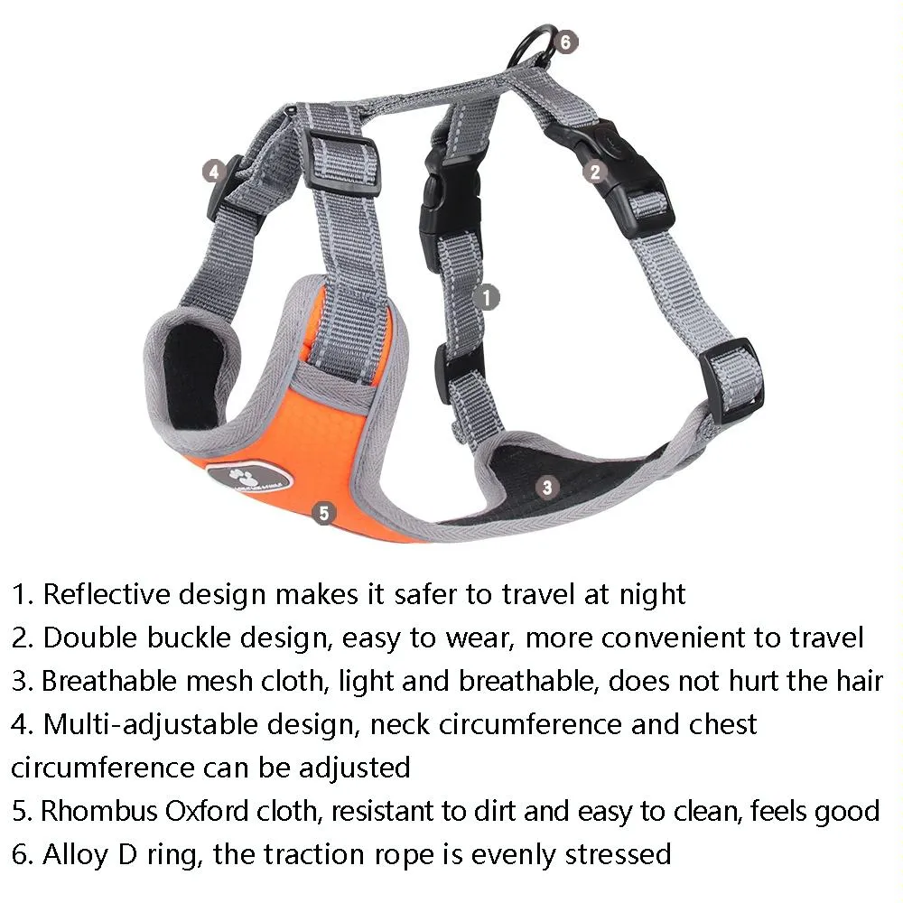 Breathable Mesh Dog Chest Straps Small