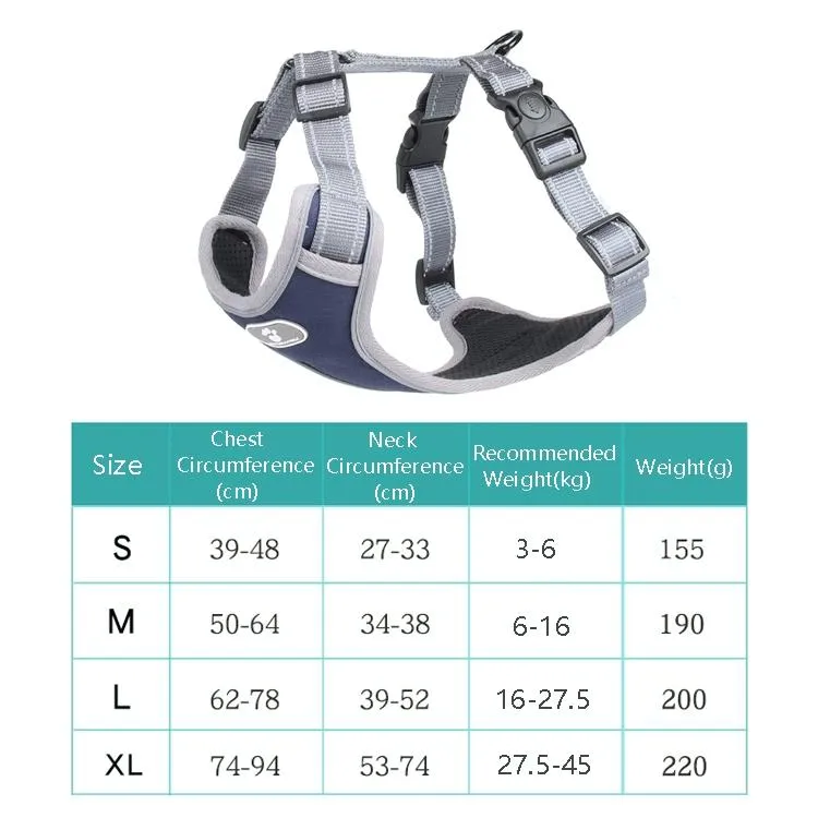 Breathable Mesh Dog Chest Straps Small