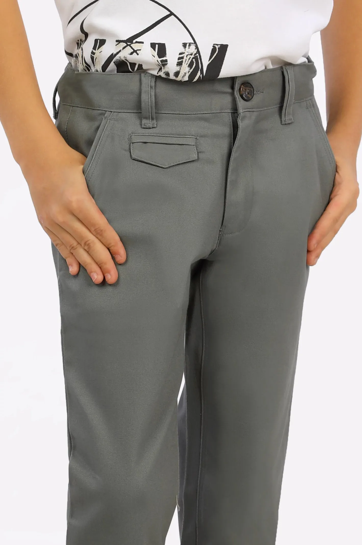 Charcoal Comfort Fit Chino Trouser