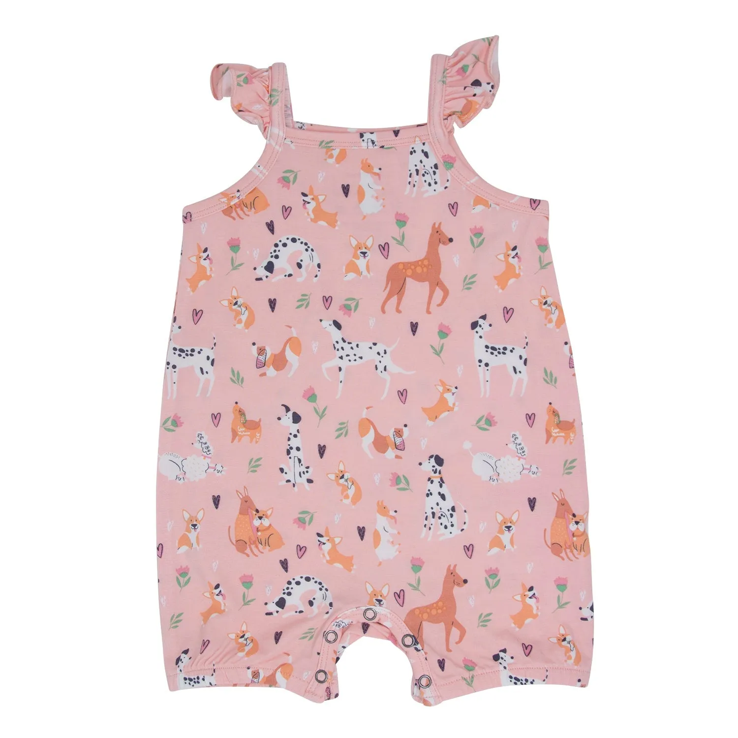 Dalmatian Poodle Puppy Flutter Sleeve Romper