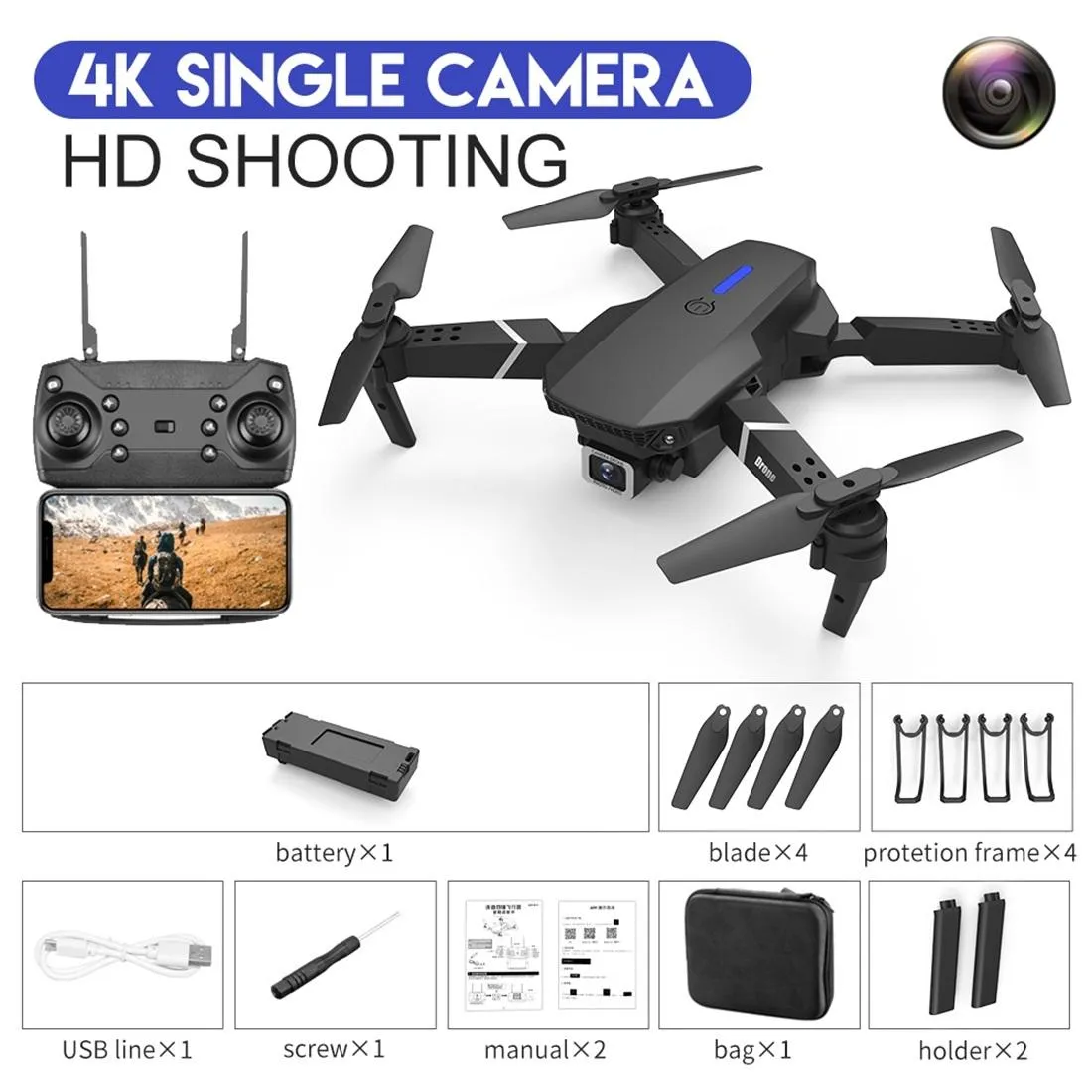 Foldable Mini Rc Quadcopter Drone with Remote Control