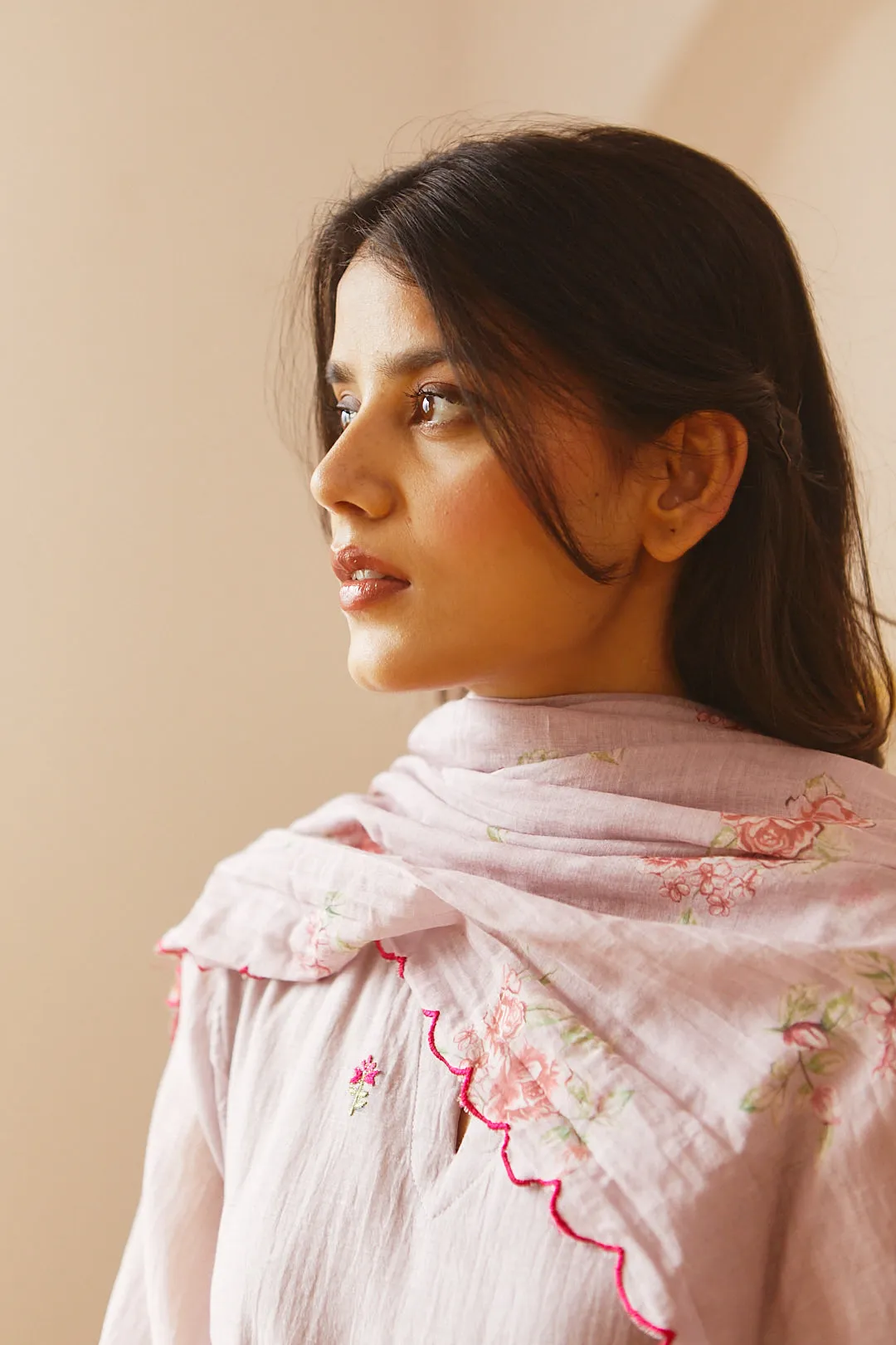 MAUVE COMFORT FIT KURTA SET