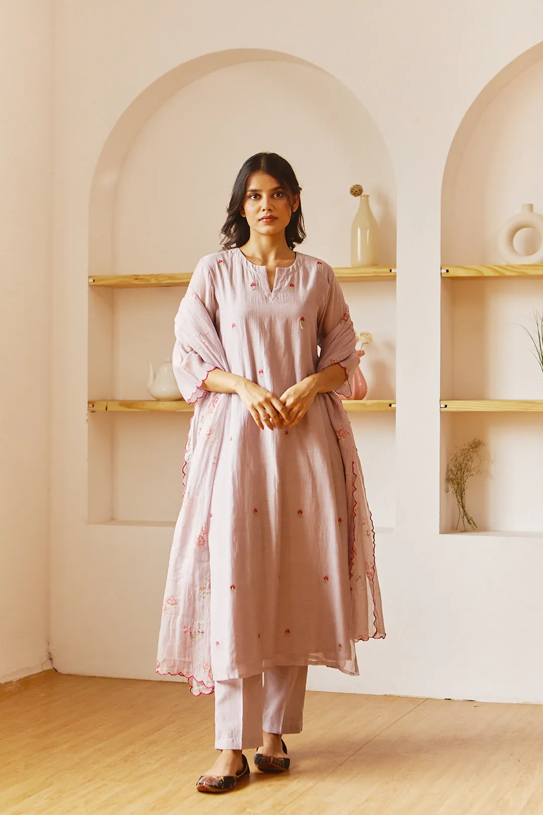 MAUVE COMFORT FIT KURTA SET