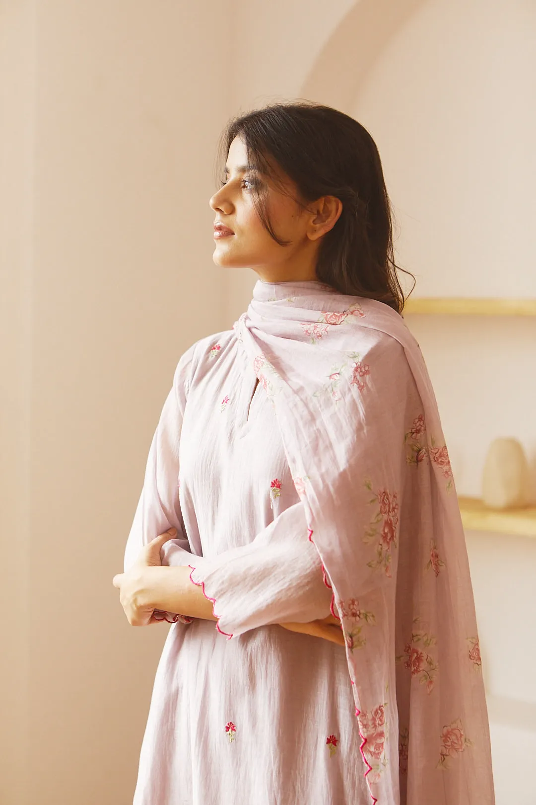 MAUVE COMFORT FIT KURTA SET