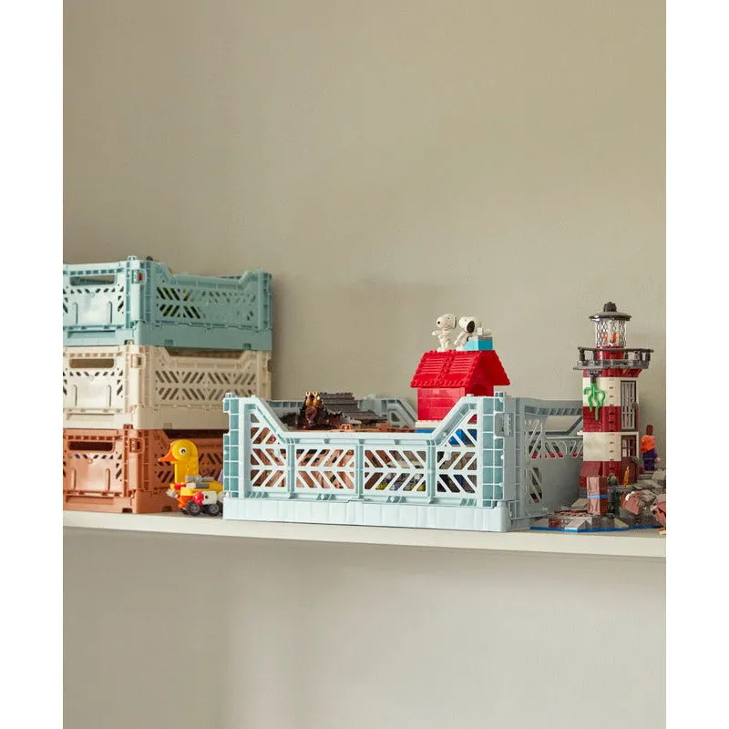 Medium Folding Crate- Arctic Blue