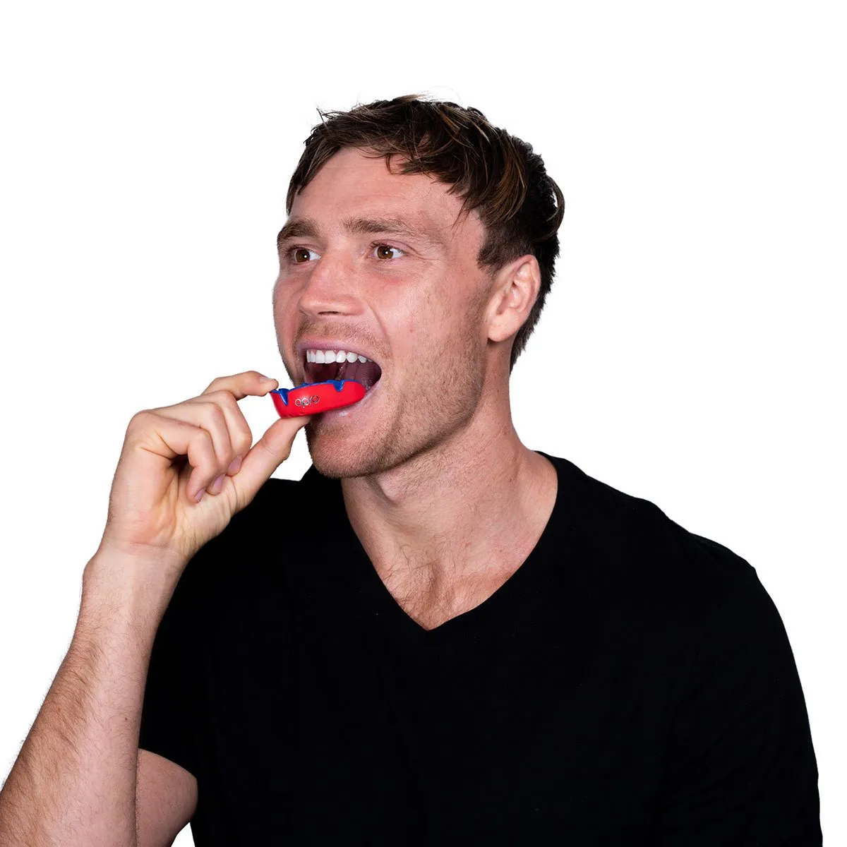 Opro Self - Fit Adult Silver Mouthguard -  Red/Blue