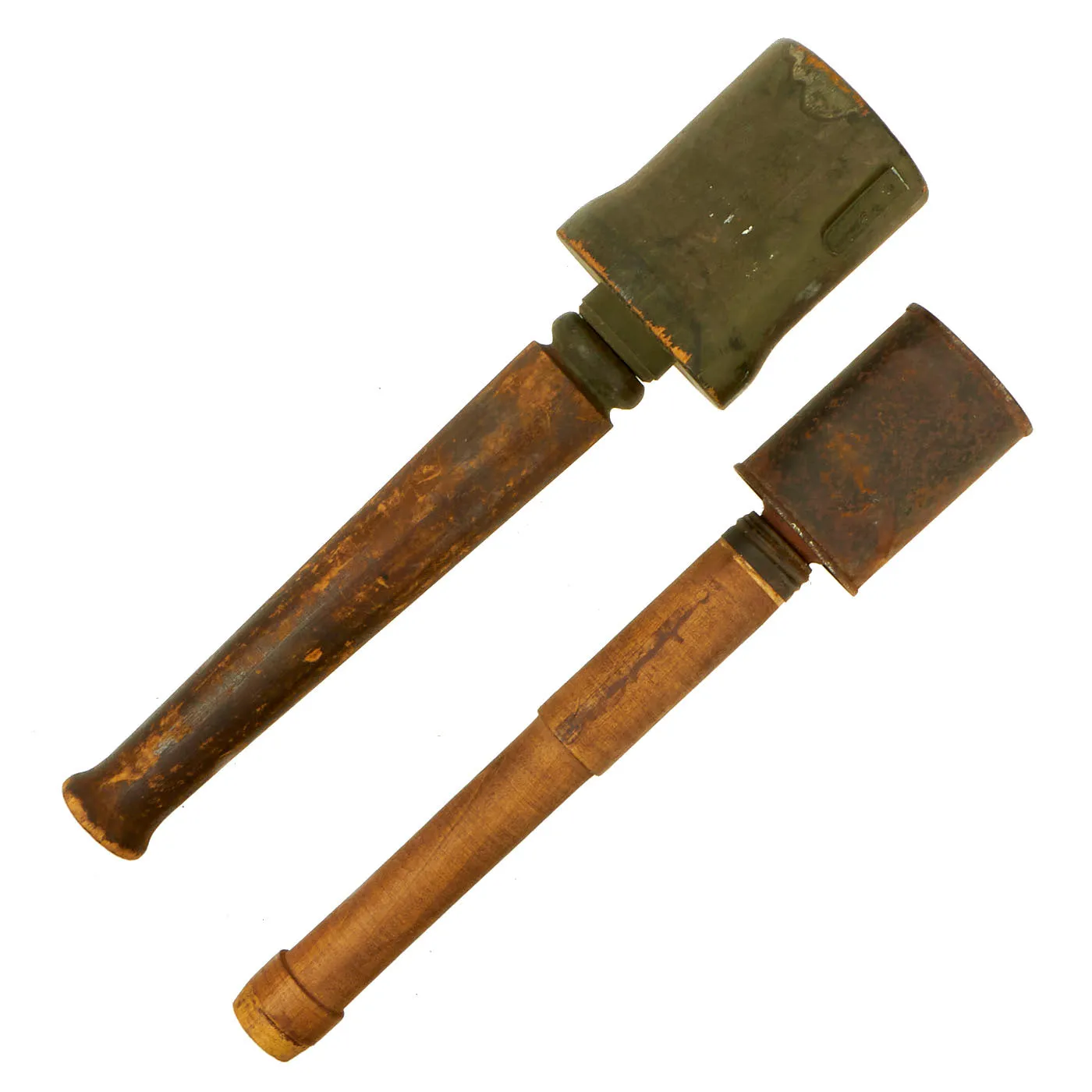 Original German Pre-WWII Weimar Republic M24 Stielhandgranate Training Stick Grenade Lot - 2 Items