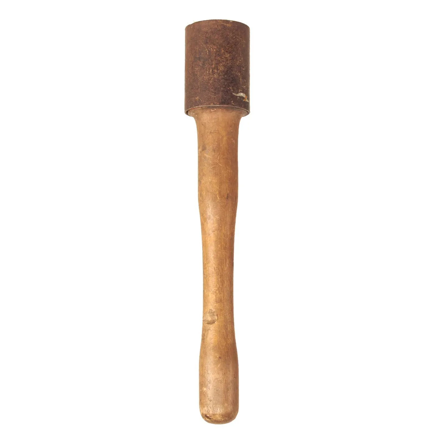 Original German WWII M24 Solid Wood Training Grenade With Metal Sleeve - Stielhandgranate
