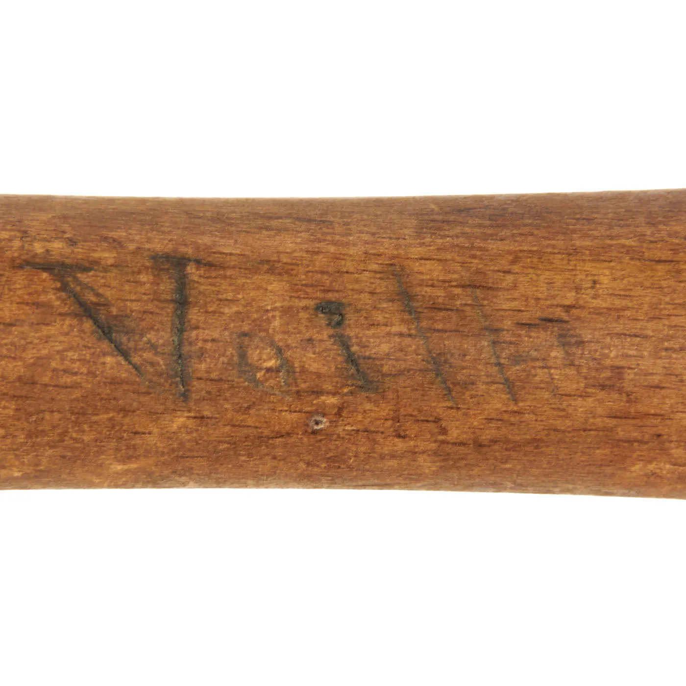 Original German WWII M24 Solid Wood Training Grenade With Metal Sleeve - Stielhandgranate