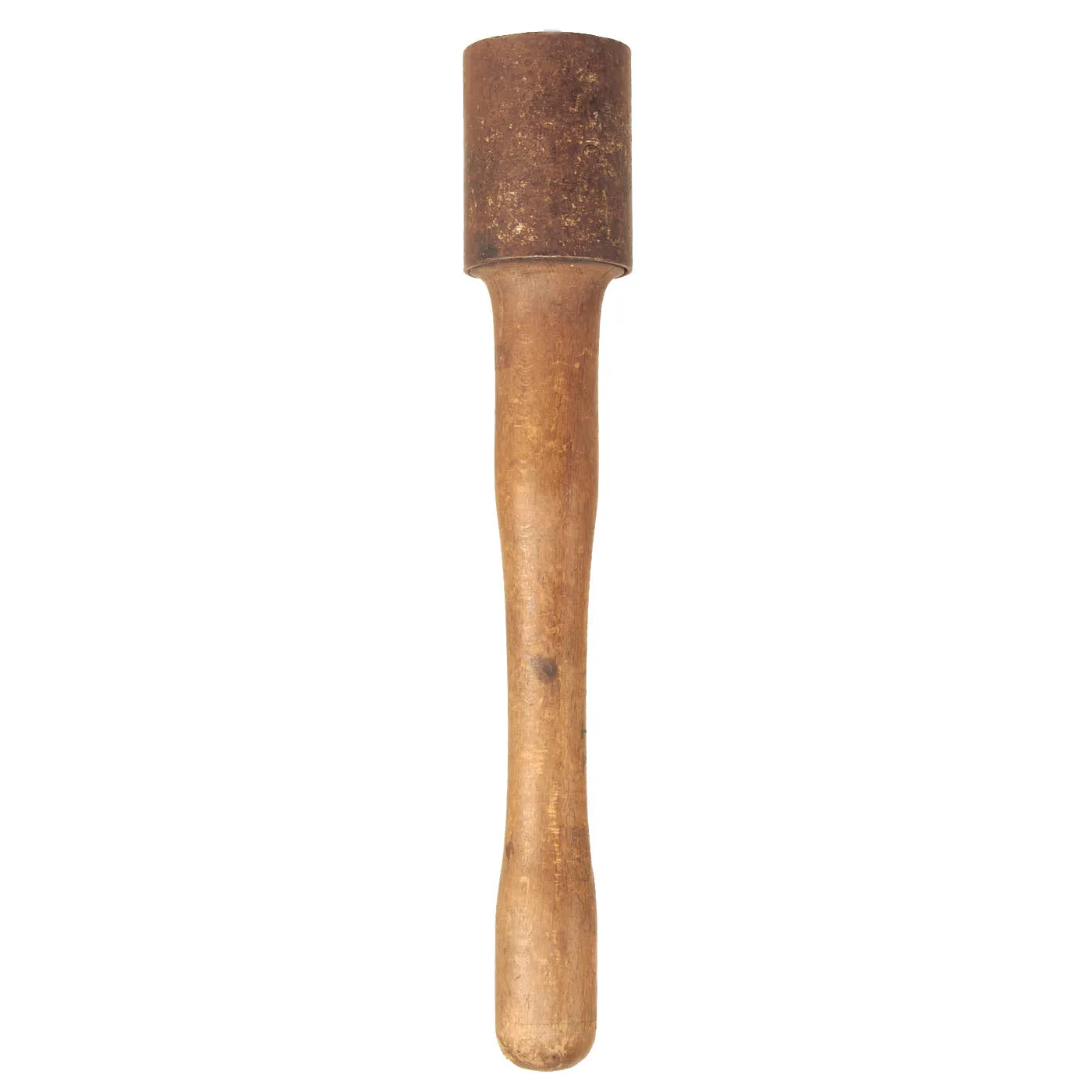 Original German WWII M24 Solid Wood Training Grenade With Metal Sleeve - Stielhandgranate