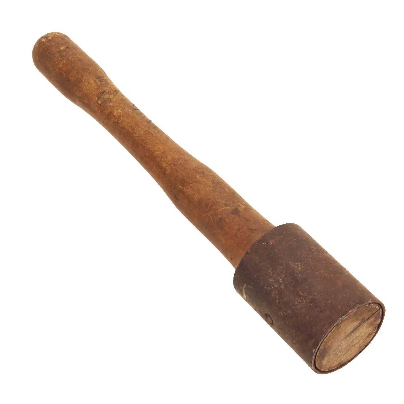 Original German WWII M24 Solid Wood Training Grenade With Metal Sleeve - Stielhandgranate