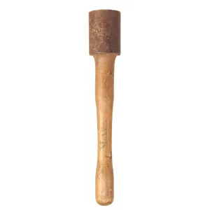 Original German WWII M24 Solid Wood Training Grenade With Metal Sleeve - Stielhandgranate