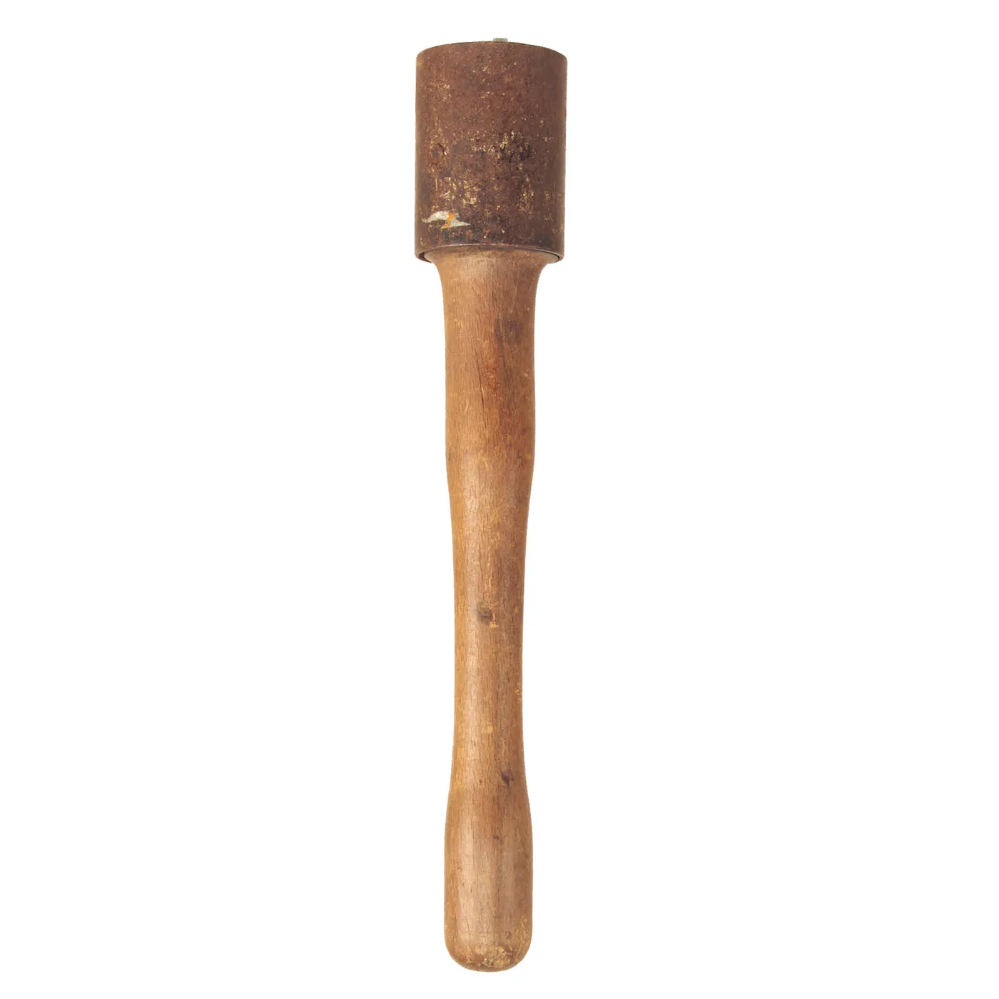 Original German WWII M24 Solid Wood Training Grenade With Metal Sleeve - Stielhandgranate