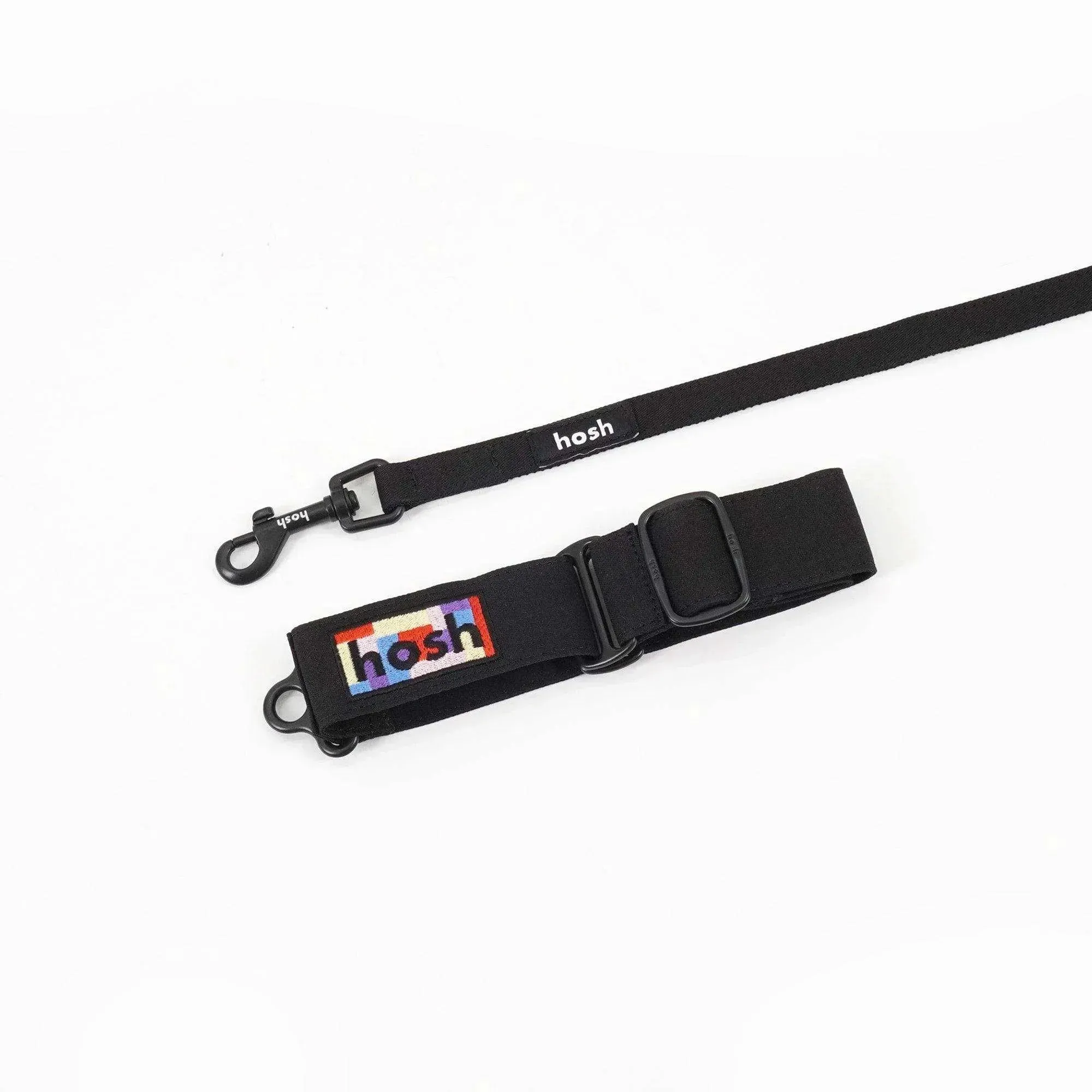 Primary Colour Martingale Collar   Leash Set | Black